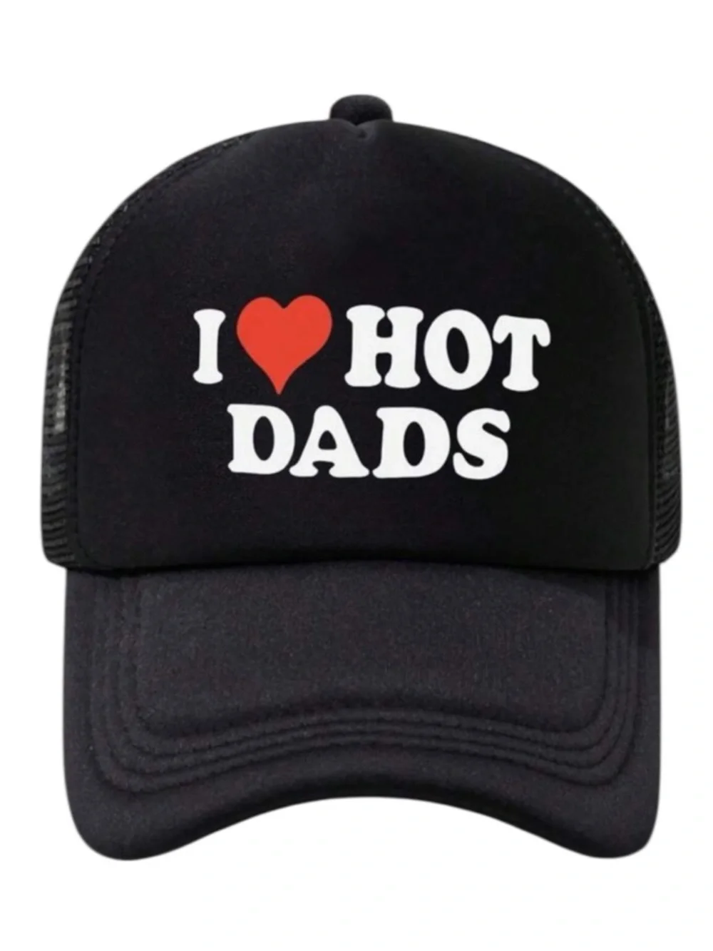 🪷 “I ❤️ Hot Dads” Black Trucker Hat